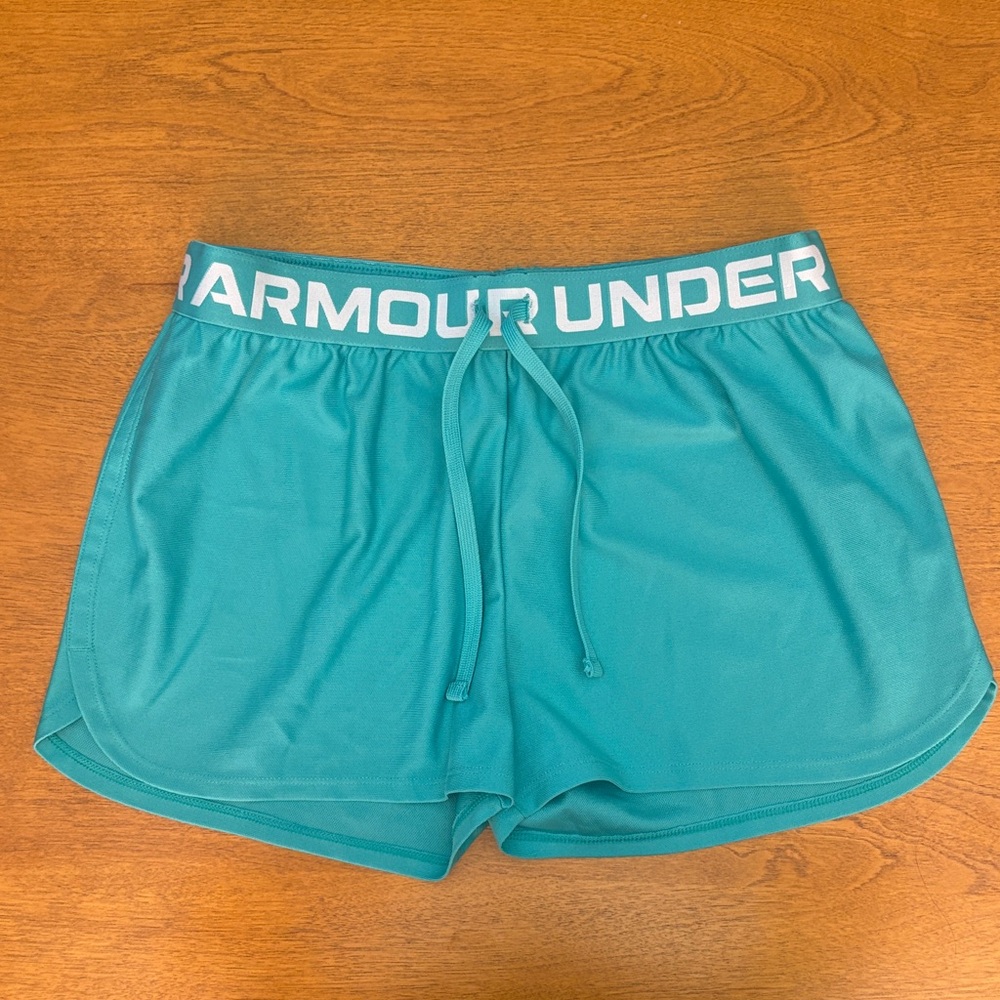 Under Armour Girls Athletic Teal Shorts